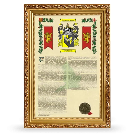 Whitemyn Armorial History Framed - Gold