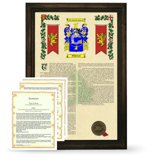 Whittwel Framed Armorial History and Symbolism - Brown