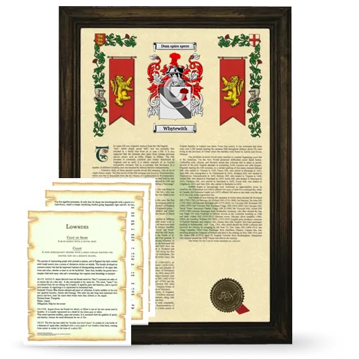 Whytewith Framed Armorial History and Symbolism - Brown