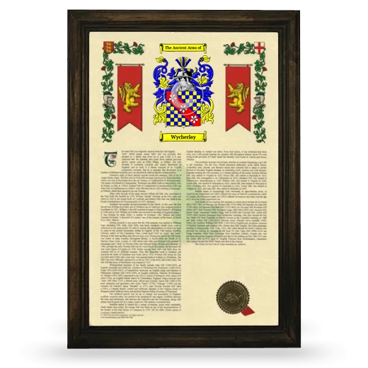 Wycherlay Armorial History Framed - Brown