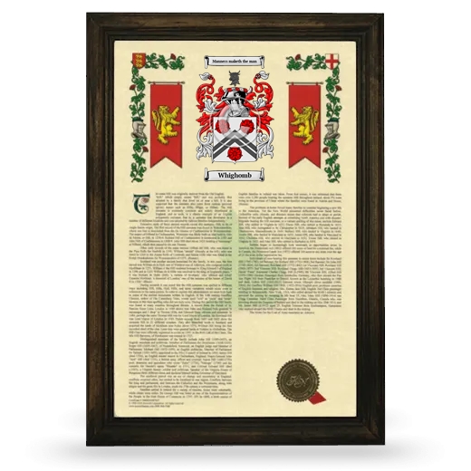 Whighomb Armorial History Framed - Brown