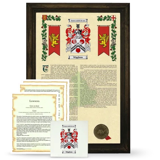 Wigghum Framed Armorial, Symbolism and Large Tile - Brown