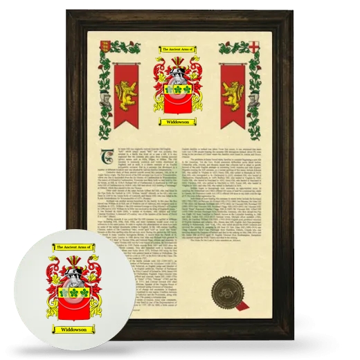 Widdowson Framed Armorial History and Mouse Pad - Brown