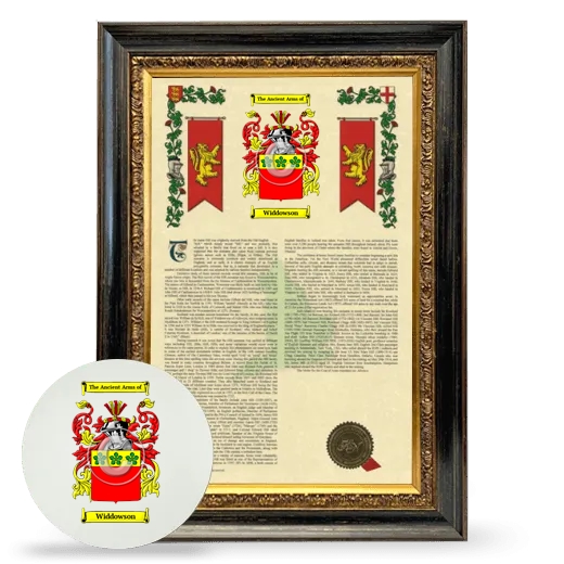 Widdowson Framed Armorial History and Mouse Pad - Heirloom