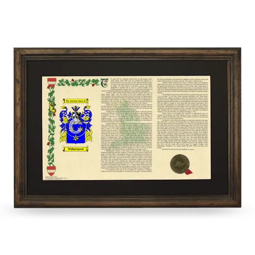 Widmerpool Deluxe Armorial Landscape Framed - Brown