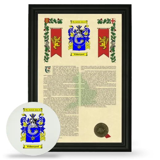Widmerpool Framed Armorial History and Mouse Pad - Black