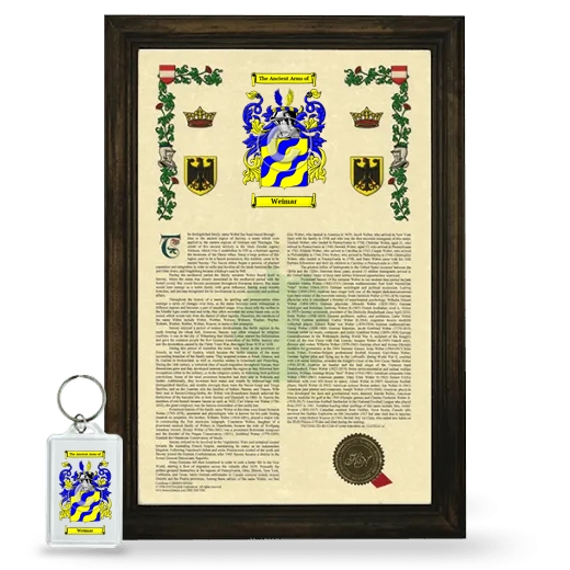 Weimar Framed Armorial History and Keychain - Brown