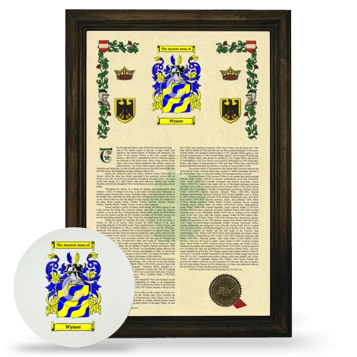 Wymer Framed Armorial History and Mouse Pad - Brown