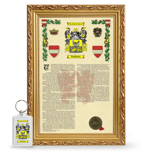 Wainbaum Framed Armorial History and Keychain - Gold