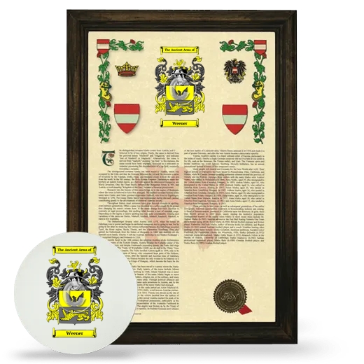 Weener Framed Armorial History and Mouse Pad - Brown