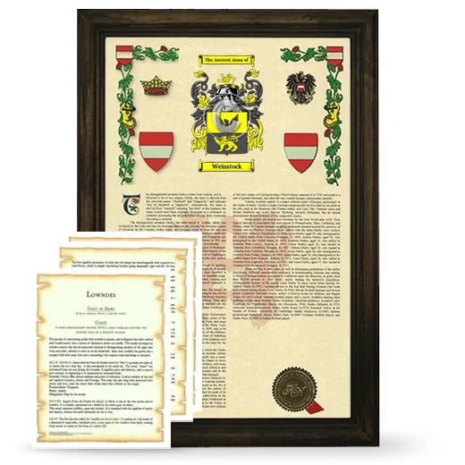 Weinstock Framed Armorial History and Symbolism - Brown