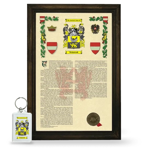 Weinstock Framed Armorial History and Keychain - Brown
