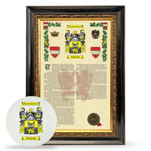 Weinstock Framed Armorial History and Mouse Pad - Heirloom