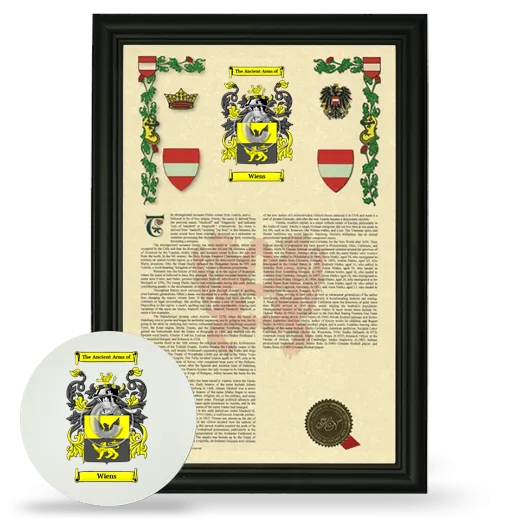 Wiens Framed Armorial History and Mouse Pad - Black