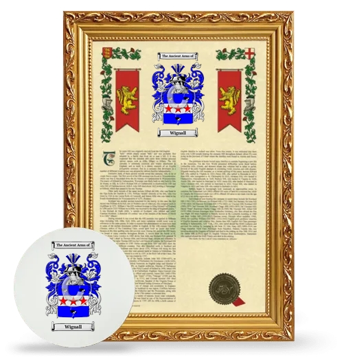 Wignall Framed Armorial History and Mouse Pad - Gold