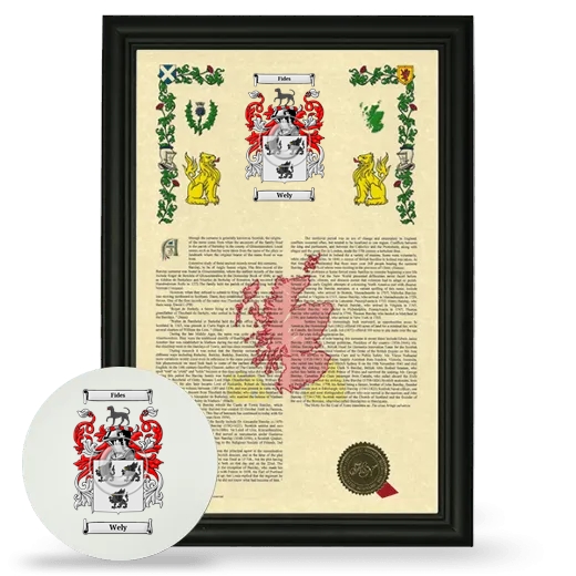 Wely Framed Armorial History and Mouse Pad - Black