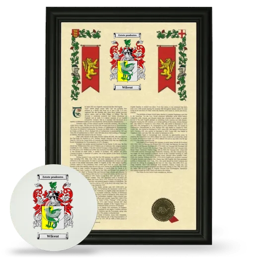 Wilcent Framed Armorial History and Mouse Pad - Black