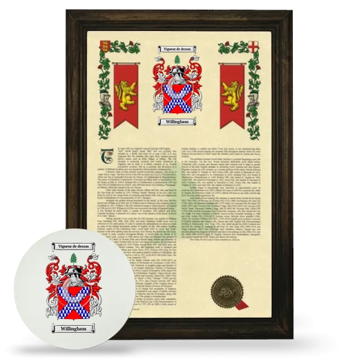 Willingham Framed Armorial History and Mouse Pad - Brown