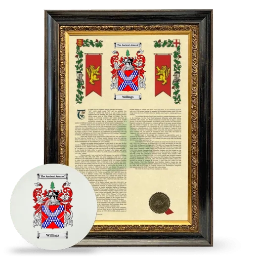 Willings Framed Armorial History and Mouse Pad - Heirloom