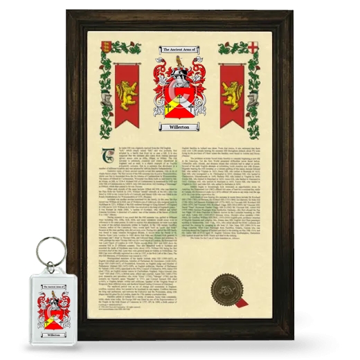 Willerton Framed Armorial History and Keychain - Brown