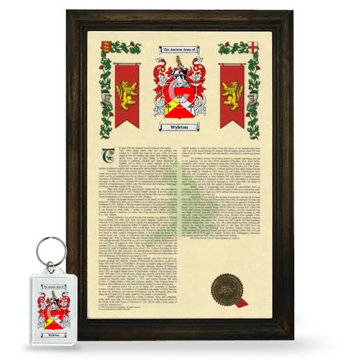 Wyleton Framed Armorial History and Keychain - Brown