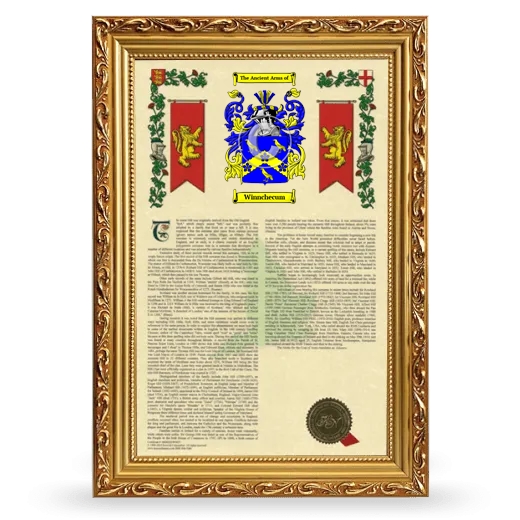 Winnchecum Armorial History Framed - Gold