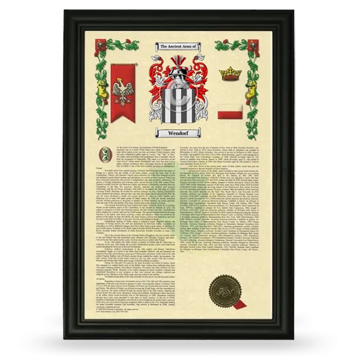 Wendorf Armorial History Framed - Black