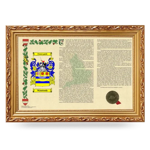 Wynstanly Armorial Landscape Framed - Gold