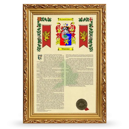 Winstome Armorial History Framed - Gold