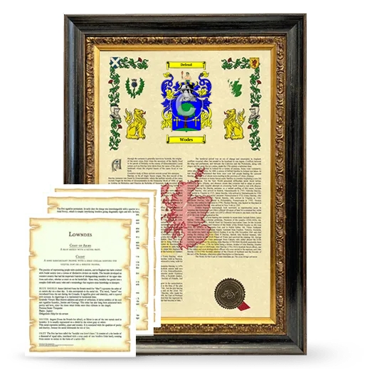 Wodes Framed Armorial History and Symbolism - Heirloom