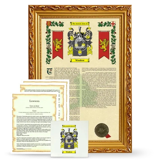 Woodcox Framed Armorial, Symbolism and Large Tile - Gold