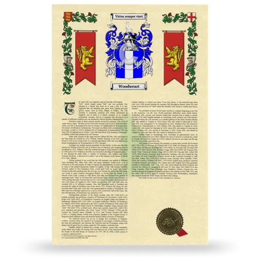 Woodweart Armorial History with Coat of Arms