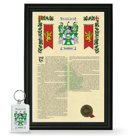 Woolfelack Framed Armorial History and Keychain - Black