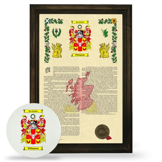 Withspoon Framed Armorial History and Mouse Pad - Brown