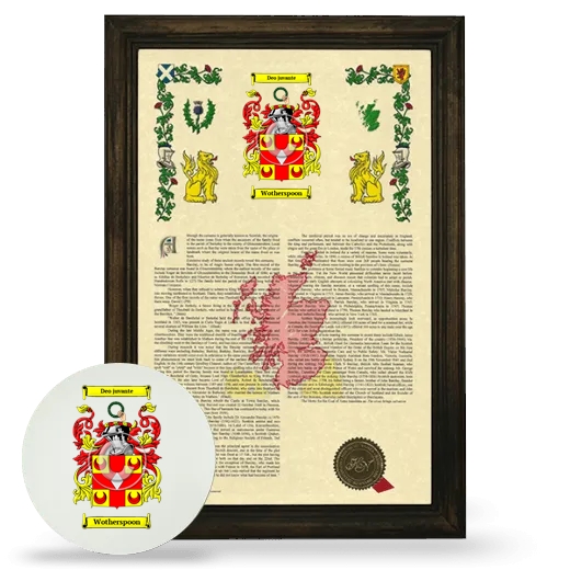 Wotherspoon Framed Armorial History and Mouse Pad - Brown