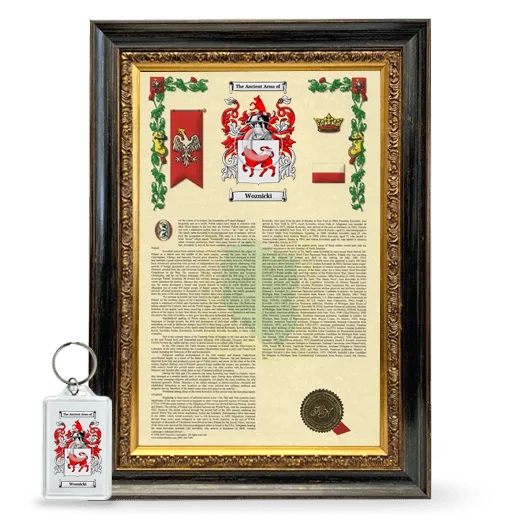 Woznicki Framed Armorial History and Keychain - Heirloom