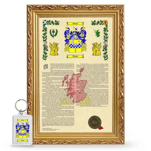 Wrate Framed Armorial History and Keychain - Gold