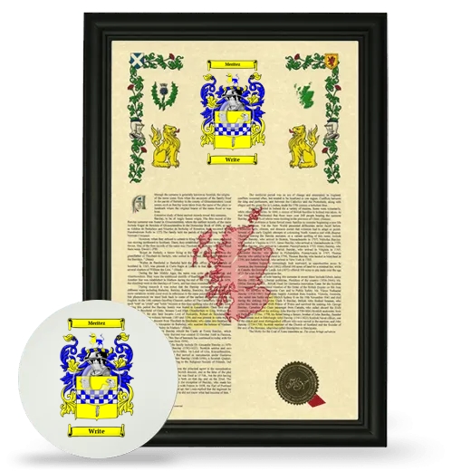 Write Framed Armorial History and Mouse Pad - Black