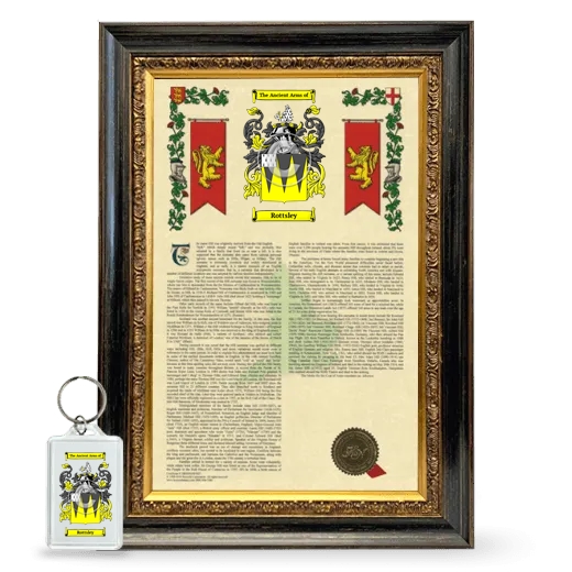 Rottsley Framed Armorial History and Keychain - Heirloom