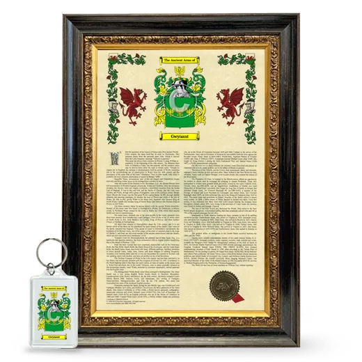 Gwynant Framed Armorial History and Keychain - Heirloom