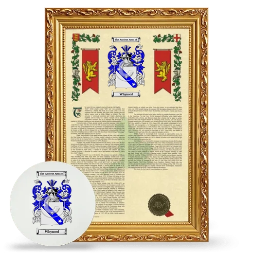 Whynord Framed Armorial History and Mouse Pad - Gold