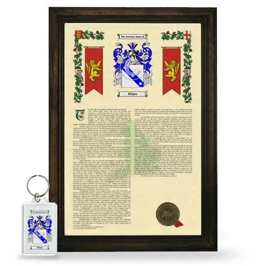 Winer Framed Armorial History and Keychain - Brown