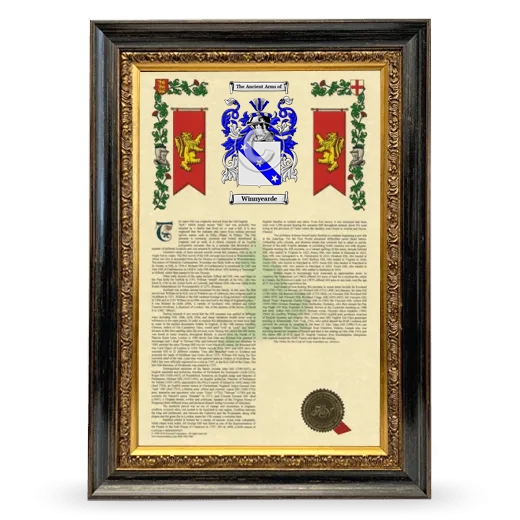 Winnyearde Armorial History Framed - Heirloom