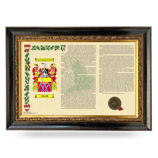 Weevill Armorial Landscape Framed - Heirloom