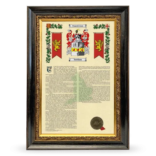 Yateham Armorial History Framed - Heirloom