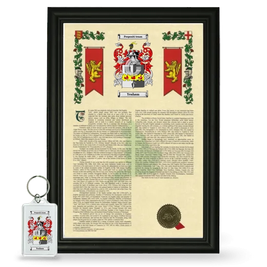 Yeaham Framed Armorial History and Keychain - Black