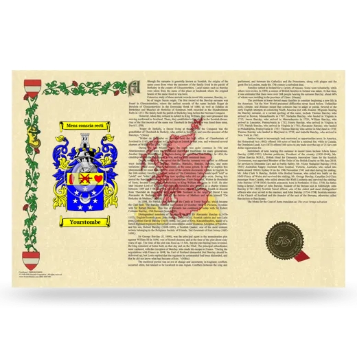 Yourstombe Armorial History Landscape Style