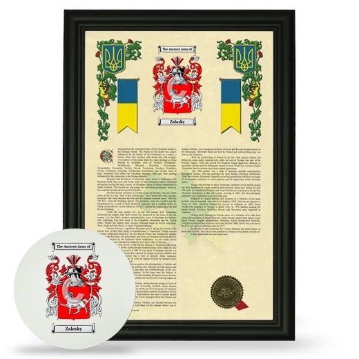 Zalasky Framed Armorial History and Mouse Pad - Black