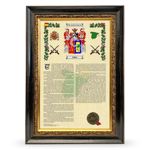 Sabot Armorial History Framed - Heirloom