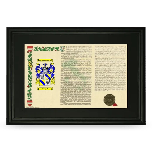 Zappelli Deluxe Armorial Landscape Framed- Black